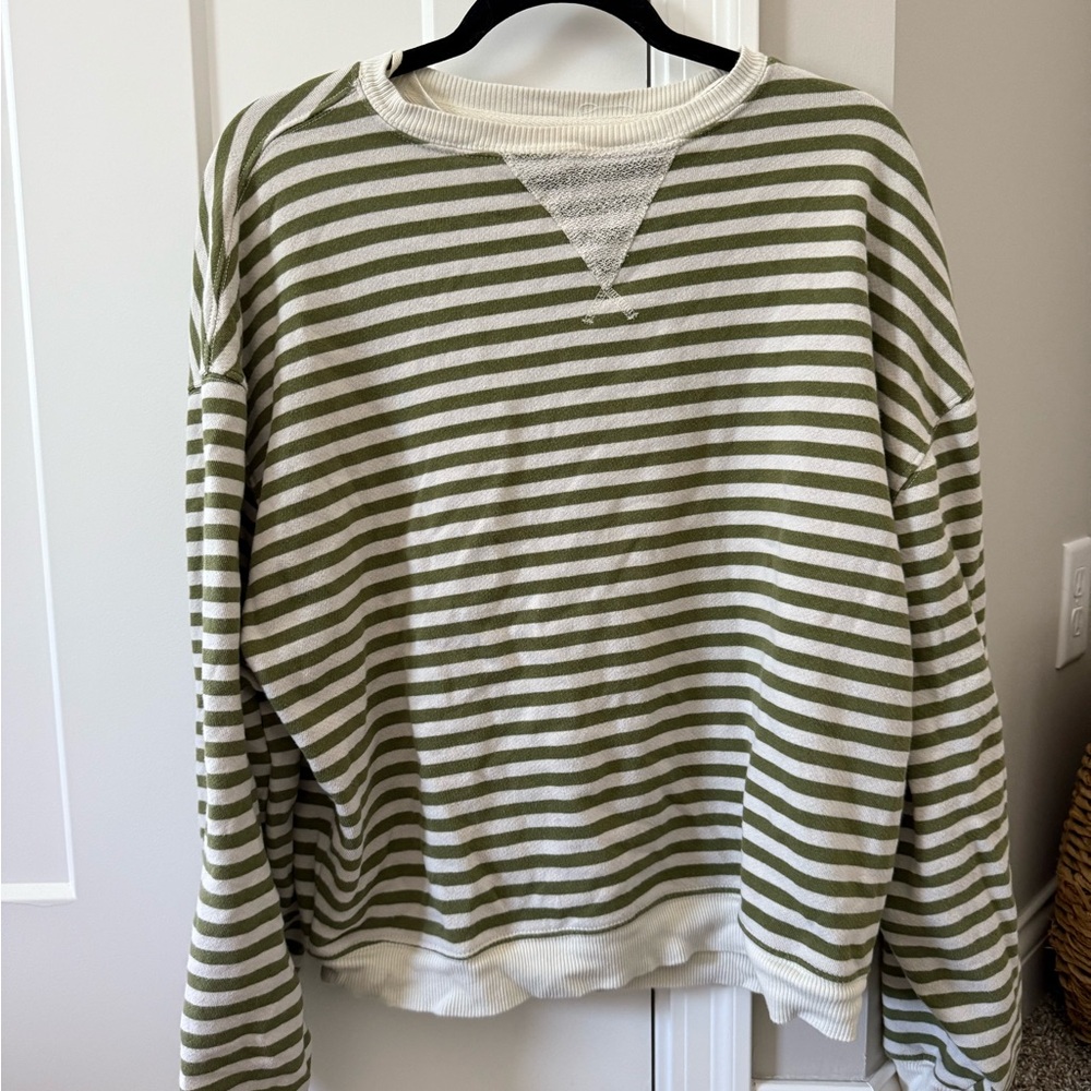 Free People Classic Stripe Oversized Crewneck